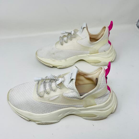 Steve Madden Myles Sneaker Lace Up Shoe White Pink - 7.5 - Picture 4 of 7